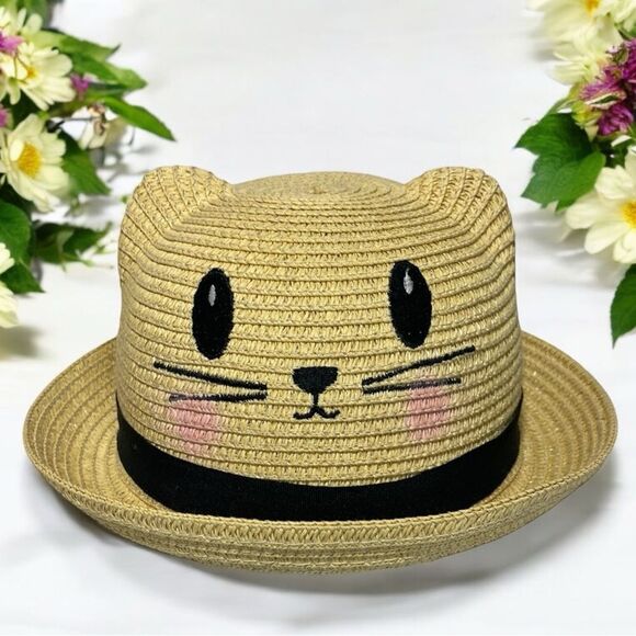 Child’s Kitty Cat Straw Paper Hat - Picture 1 of 6